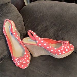 Salmon colored shoes